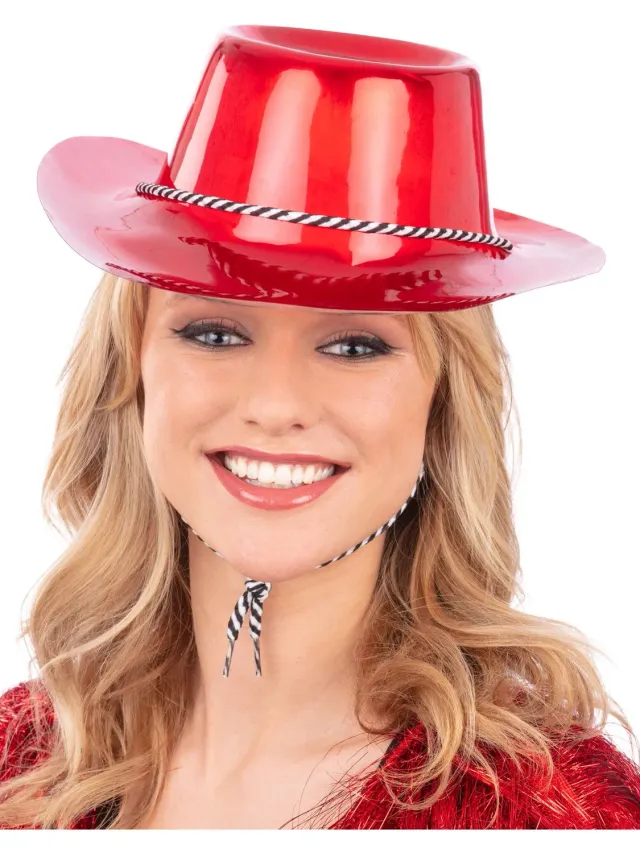 Smiffys Cappello Cowboy Rosso Metallizzato Adulto