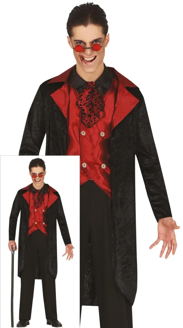 Fiestas Guirca Vampiro costume adulto 52-54 nero granata