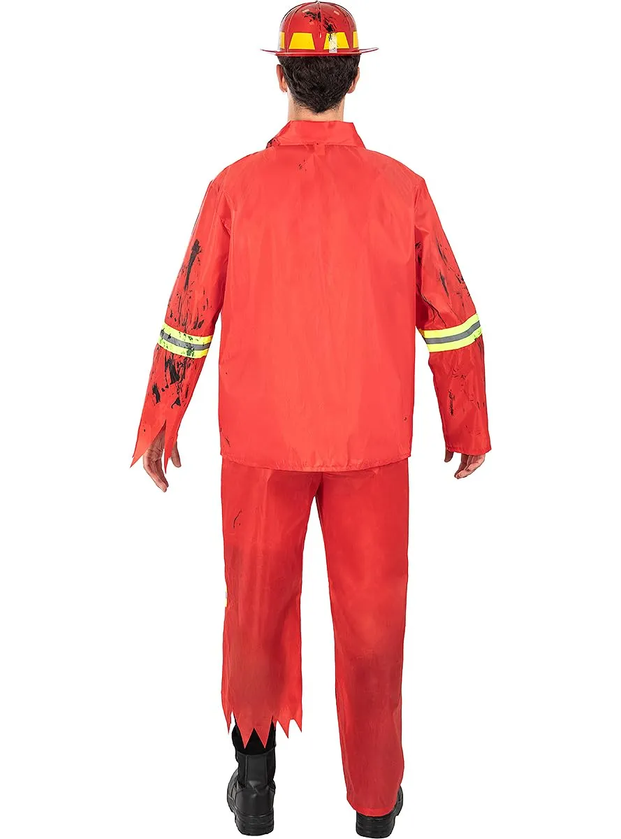 Funidelia costume pompiere zombie uomo rosso Halloween