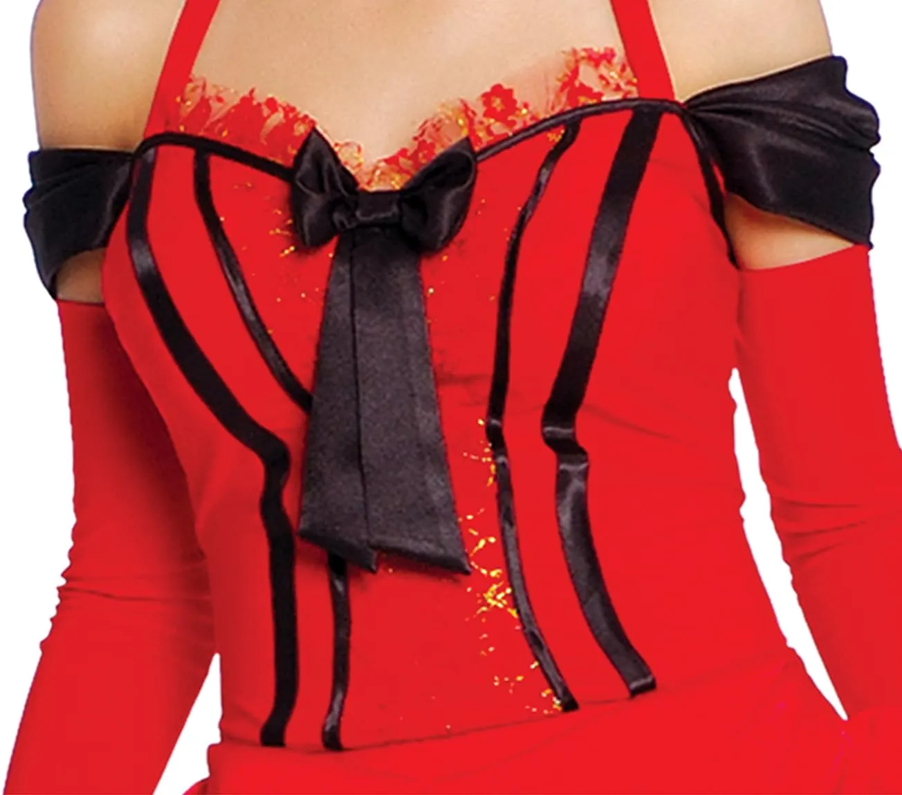 Guirca Can-Can Cowgirl costume donna L rosso e nero
