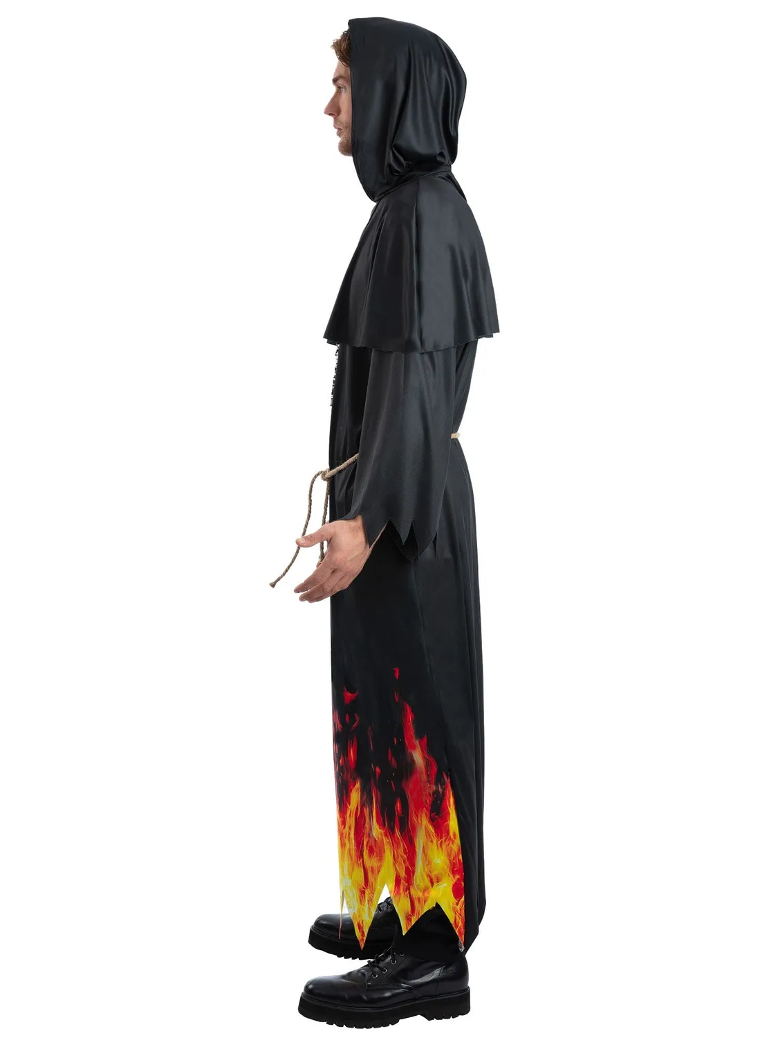 Smiffys Burning Priest costume prete fiamme uomo con croce