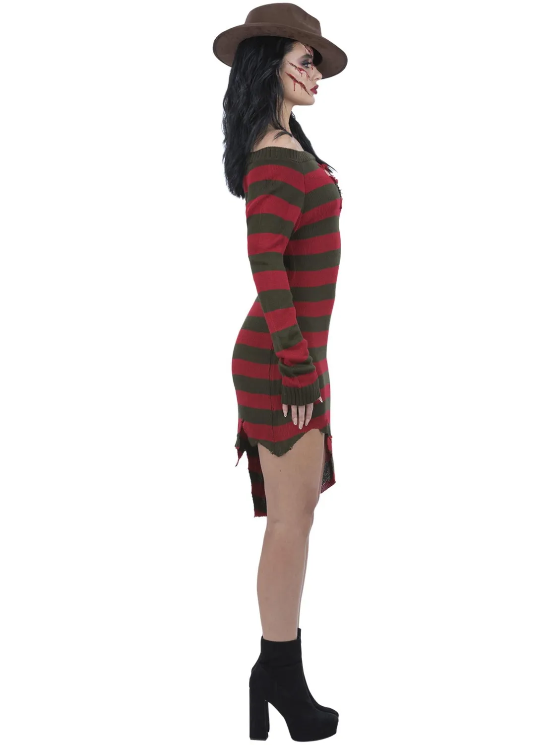Smiffys Freddy Krueger vestito donna rosso verde