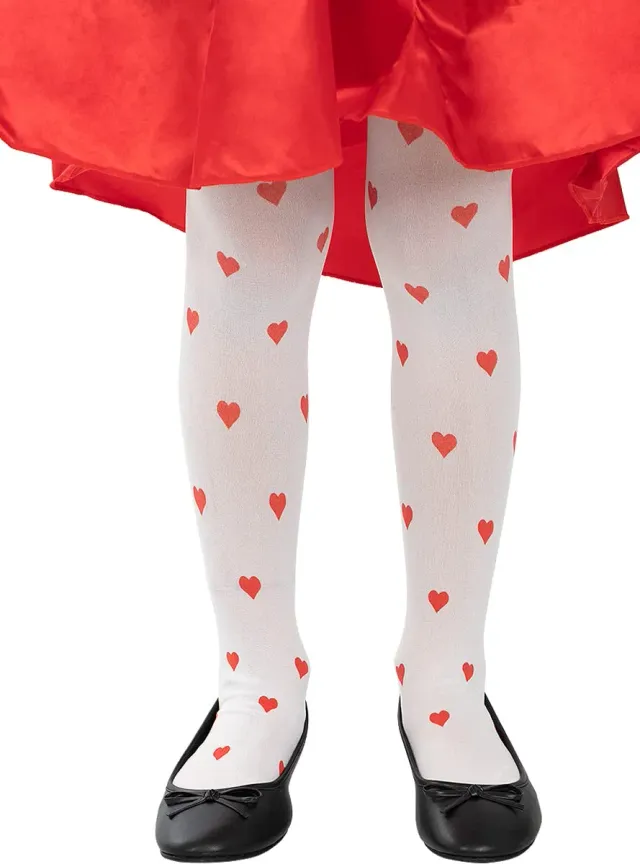Funidelia Collant Queen of Hearts bambina bianco cuori
