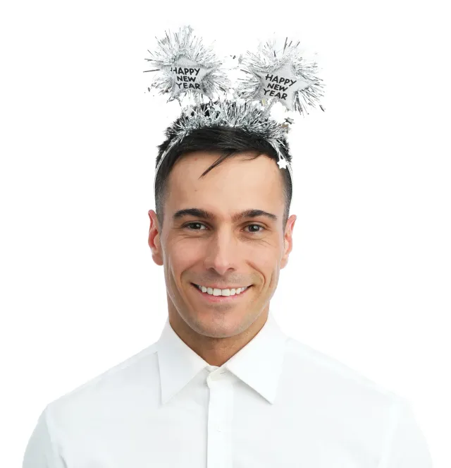 P'tit Clown 23437 cerchietto Happy New Year argento