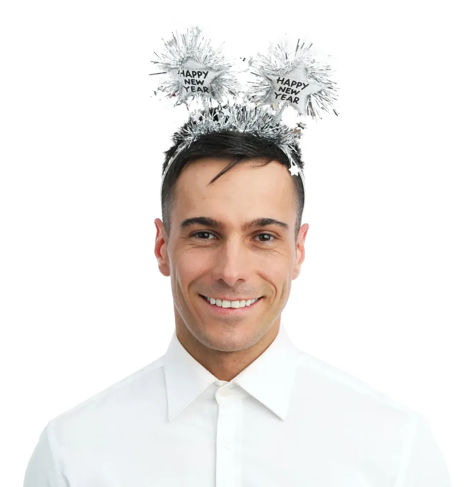 P'tit Clown 23437 cerchietto Happy New Year argento