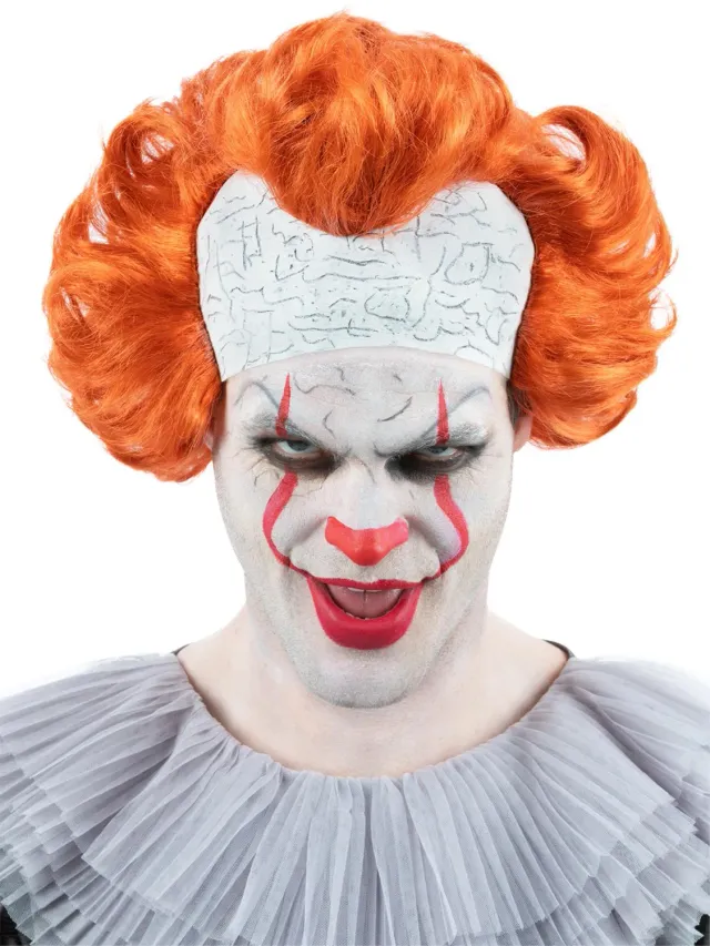 Smiffys IT Chapter 2 Pennywise parrucca arancione lattice
