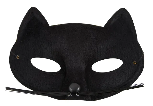 P'tit Clown 17003 Maschera Gatto Nero Adulto Tessuto