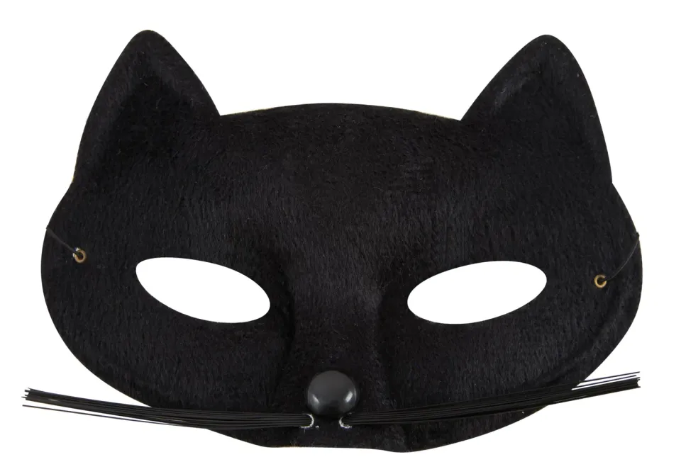 P'tit Clown 17003 Maschera Gatto Nero Adulto Tessuto