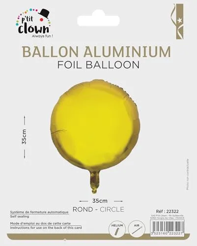 P'tit Clown palloncino alluminio rotondo oro festa