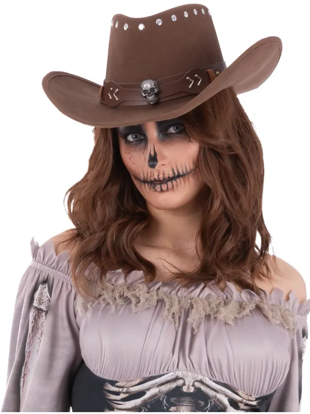 Smiffys Haunted Skeleton cappello cowboy teschio taglia unica