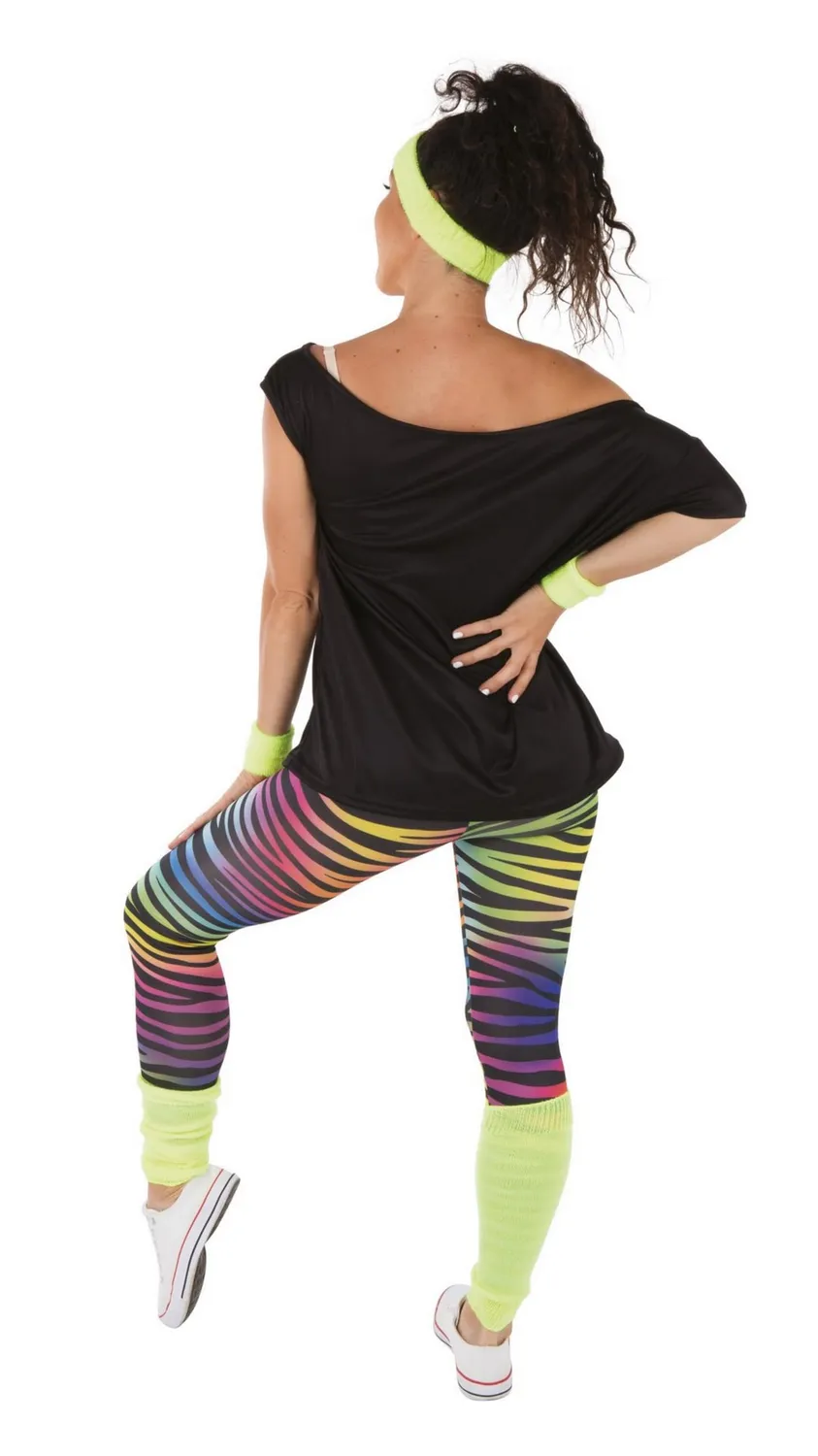 P'tit Clown costume legging anni '80 giallo taglia unica