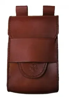 La Bottega di Merlino Borsetta Pelle Marrone 16x30cm medievale
