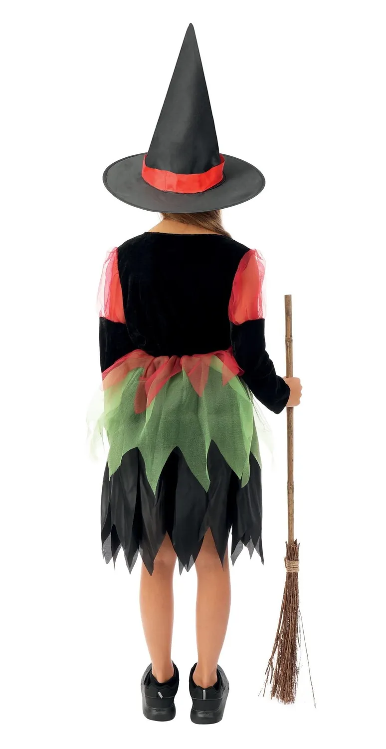 P'tit Clown Costume Fata Strega Bambina 5-6 Anni con Cappello