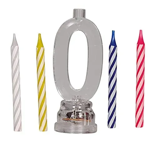 Guirca n. 0 portacandela LED 13 cm 4 candele numero