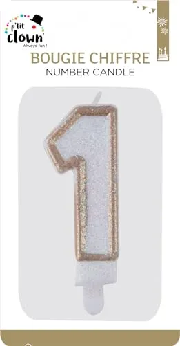 P'tit Clown 21191 candela numero 1 oro per torta