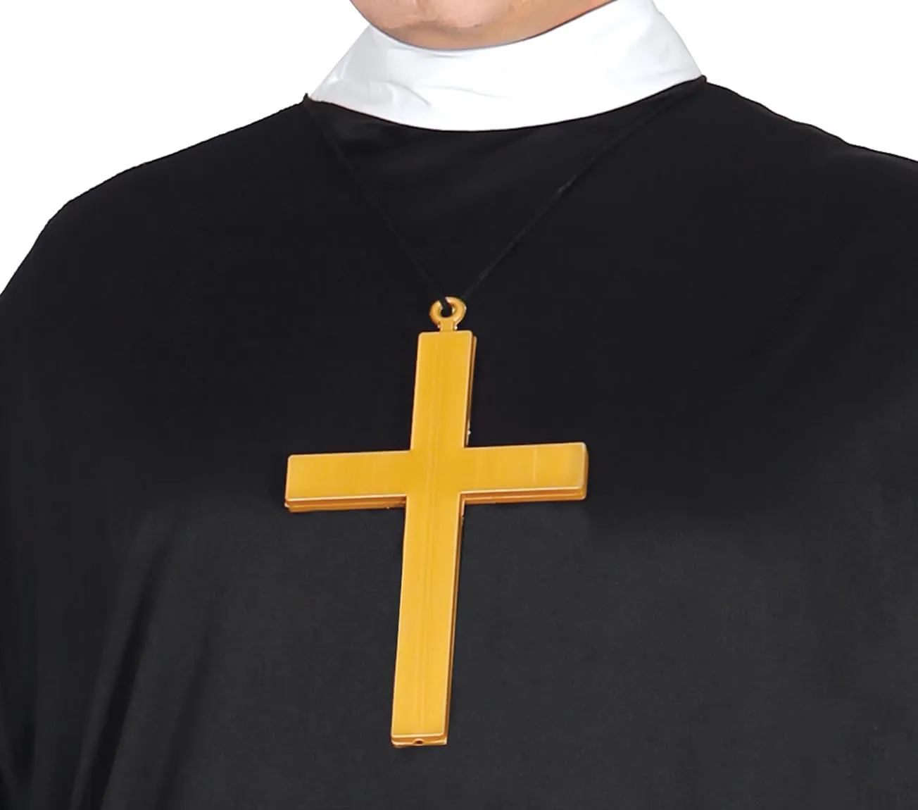 Guirca Prete costume uomo L nero con colletto