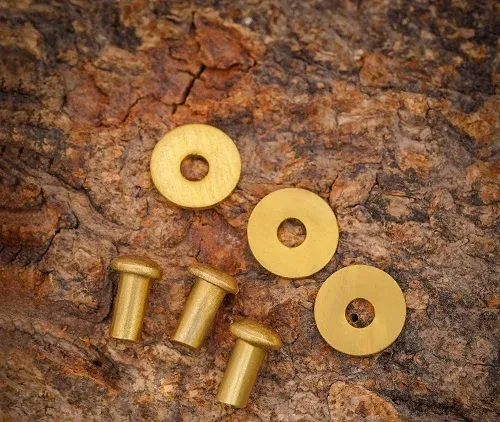 La Bottega di Merlino Rivetti Testa Fungo ottone set 50 10 mm