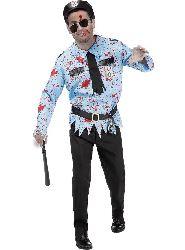 Funidelia poliziotto zombie costume uomo azzurro