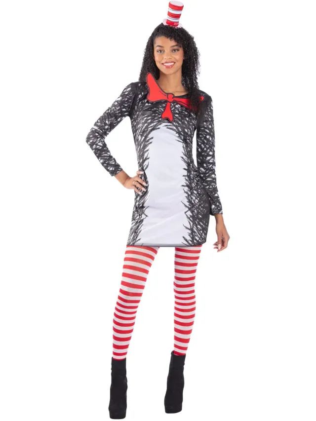 Smiffys Cat in the Hat Costume Gatto Donna L