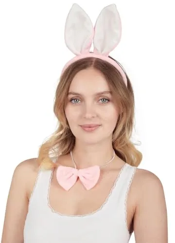 P'tit Clown re14002 Set Coniglio rosa bianco con coda