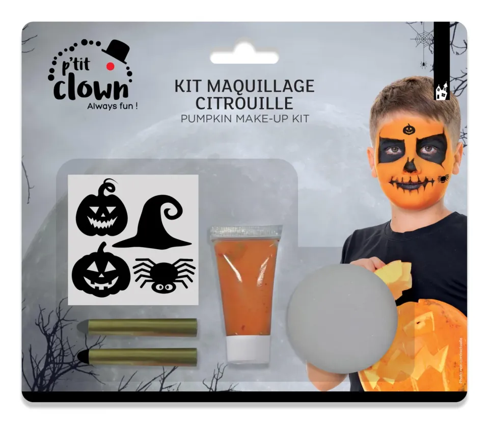 P'tit Clown 23598 Kit Trucco Adesivi Zucca Bambino
