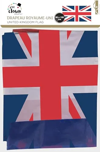 P'tit Clown Bandiera Britannica 30x40 cm con Manico 2 Pezzi