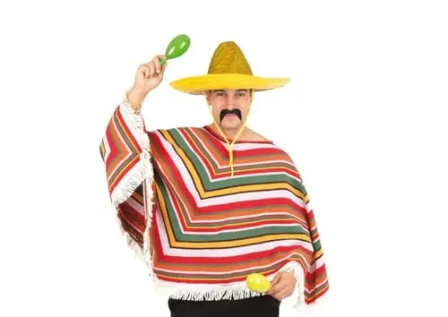 P'tit Clown 91224 poncho messicano adulto multicolore unica