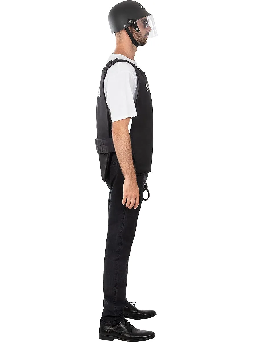 Funidelia SWAT gilet uomo nero agente polizia