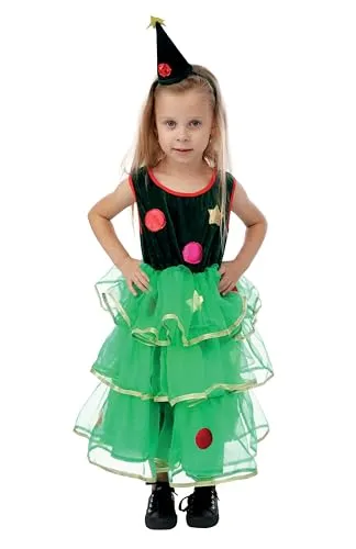 P'tit Clown Albero Natale Costume Bimba 5-6 anni verde