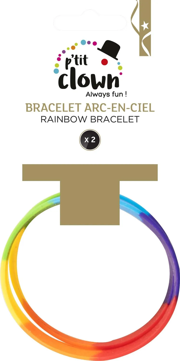 P'tit Clown 23261 bracciale arcobaleno morbido 2 pezzi
