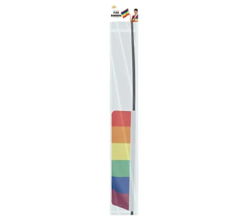 Fiestas Guirca Bandiera arcobaleno 35x45 cm con palo