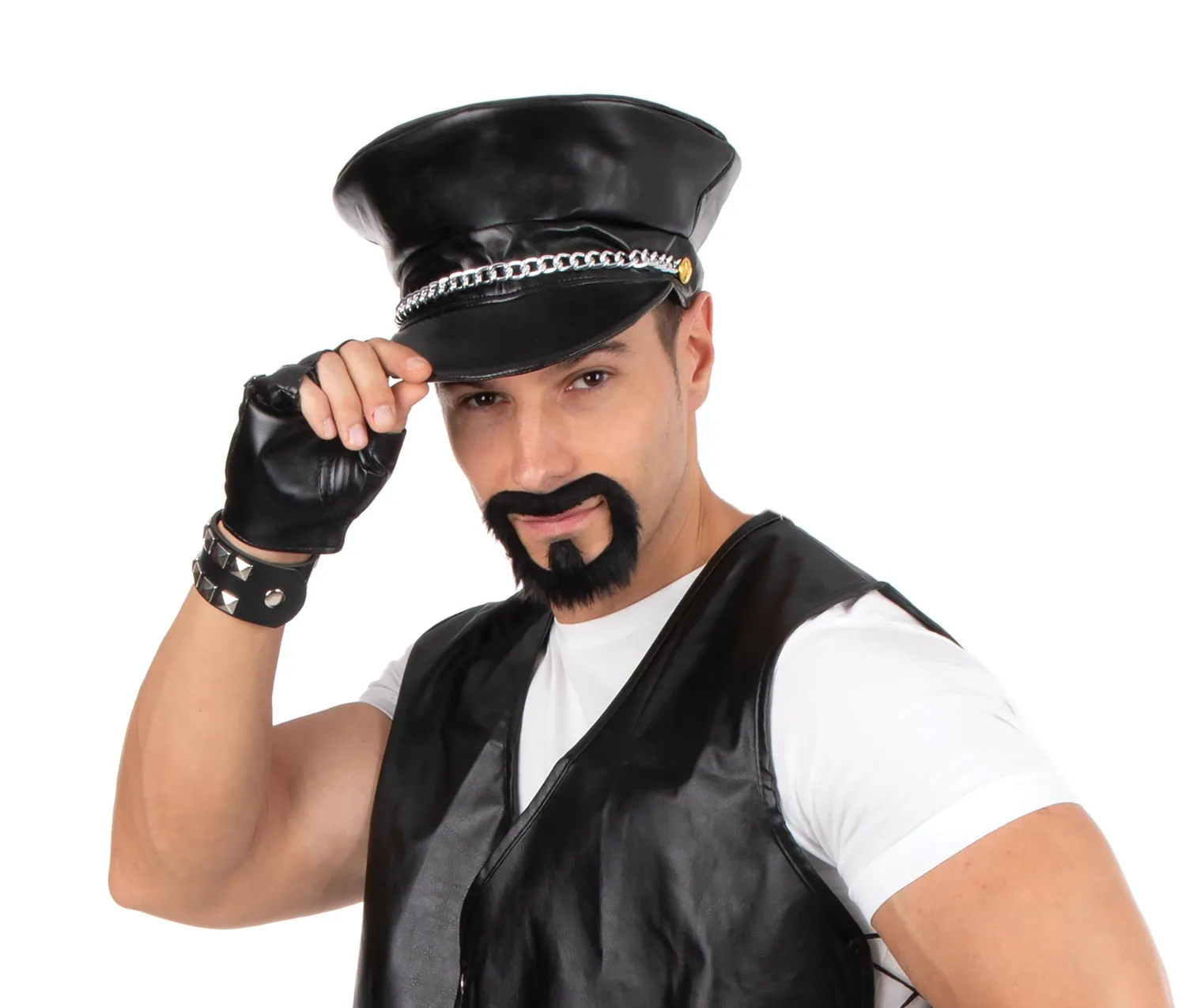 P'tit Clown Baffi Biker Neri Finti Adulto Carnevale