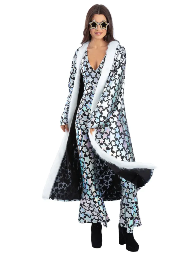 Smiffys Star Gazer cappotto olografico stelle unisex