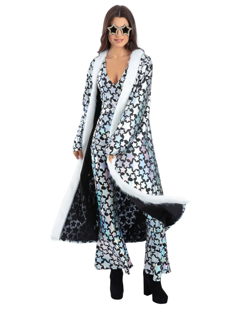 Smiffys Star Gazer cappotto olografico stelle unisex
