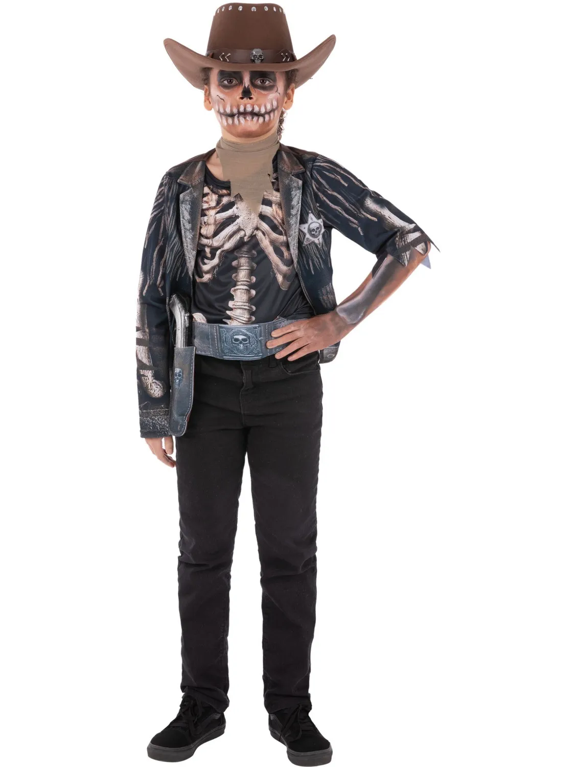 Smiffys Skeleton Cowboy costume bambino con cintura