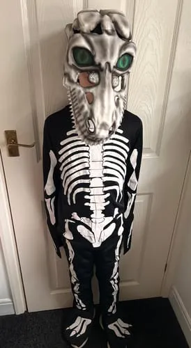 Smiffys T-Rex Skeleton costume bambino S 4-6 anni con maschera 3D