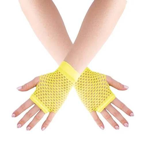 P'tit Clown 90316 Guanti Rete Giallo Fluo Coppia
