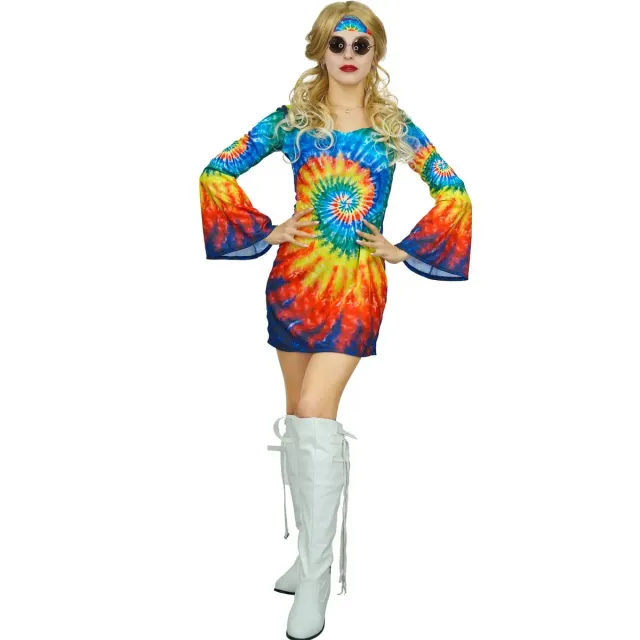 SEA HARE Hippy Arcobaleno Anni 60 70 costume donna taglia S