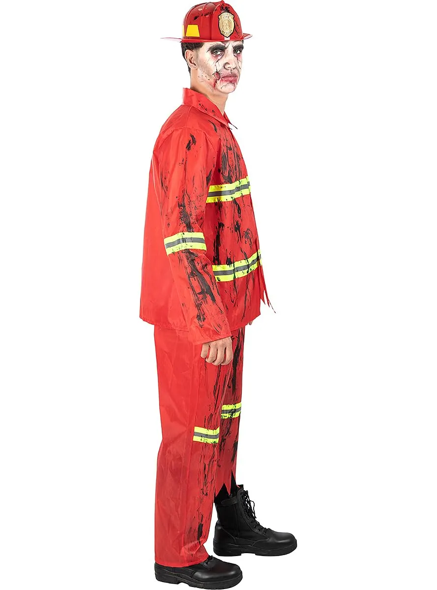 Funidelia costume pompiere zombie uomo rosso Halloween