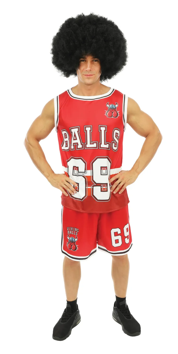 P'tit Clown Costume Cestista Adulto Rosso L-XL