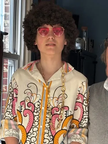 Smiffys 70s Funky Afro parrucca nera adulto voluminosa