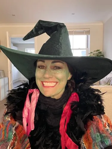 Smiffys Emerald Green Velour cappello strega verde velluto