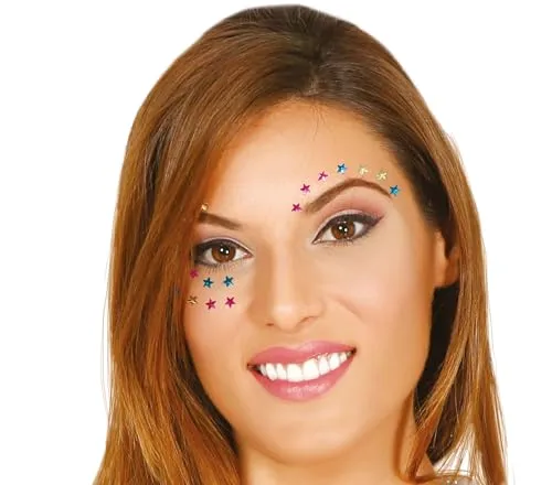Guirca gioielli adesivi viso strass stelline colorate