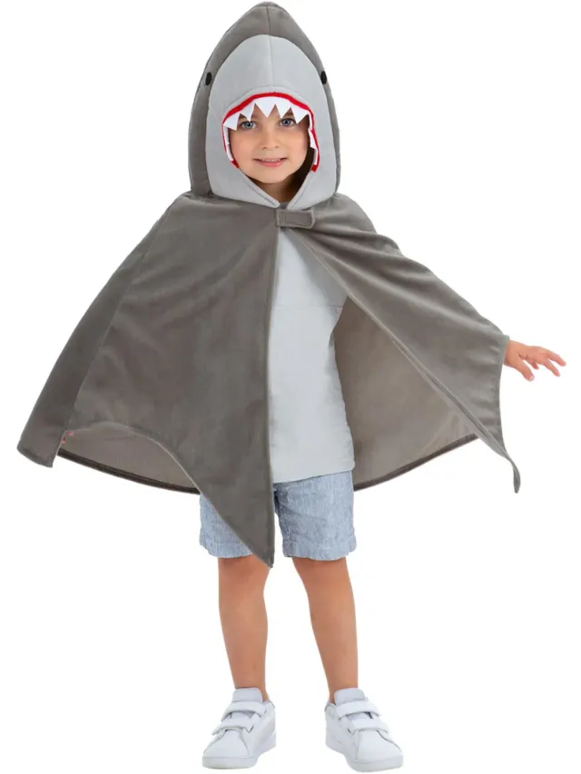 Smiffys mantello squalo bambino 4-7 anni deluxe grigio