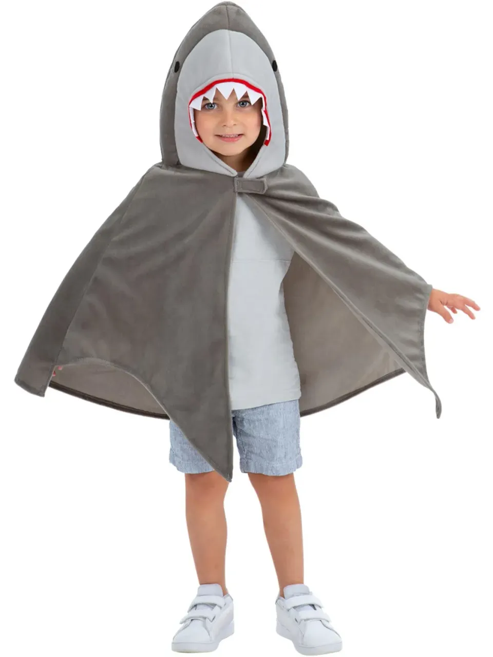 Smiffys mantello squalo bambino 4-7 anni deluxe grigio