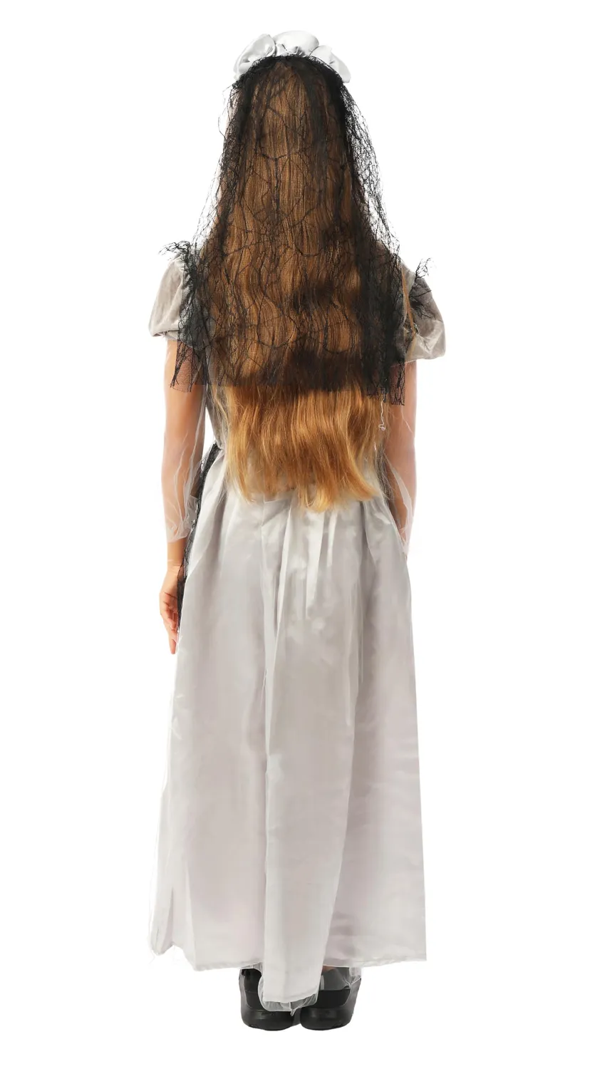 P'tit Clown costume sposa ragno grigio bambina con cerchietto