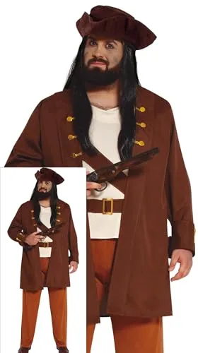 Fiestas Guirca Pirata Capitano costume 14-16 anni marrone