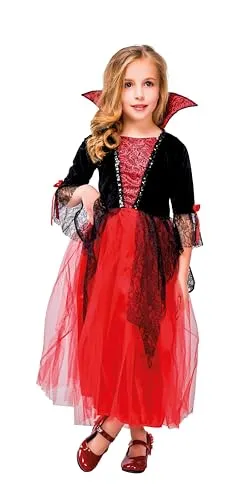 P'tit Clown Vampiro costume bambina rosso 7/9 anni