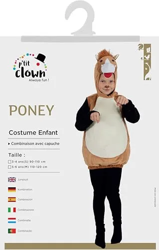 P'tit Clown Poney costume bambino 5-6 anni tuta morbida