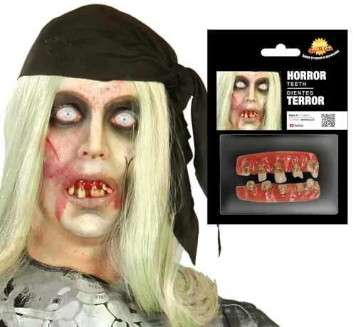 Fiestas Guirca Zombie dentiera mostro denti finti